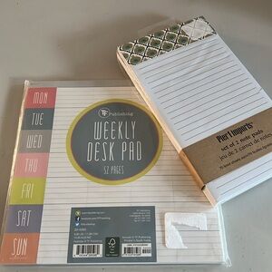 Pier one. Set of two note pads.  Weekly desk pad new from tf publishing. New